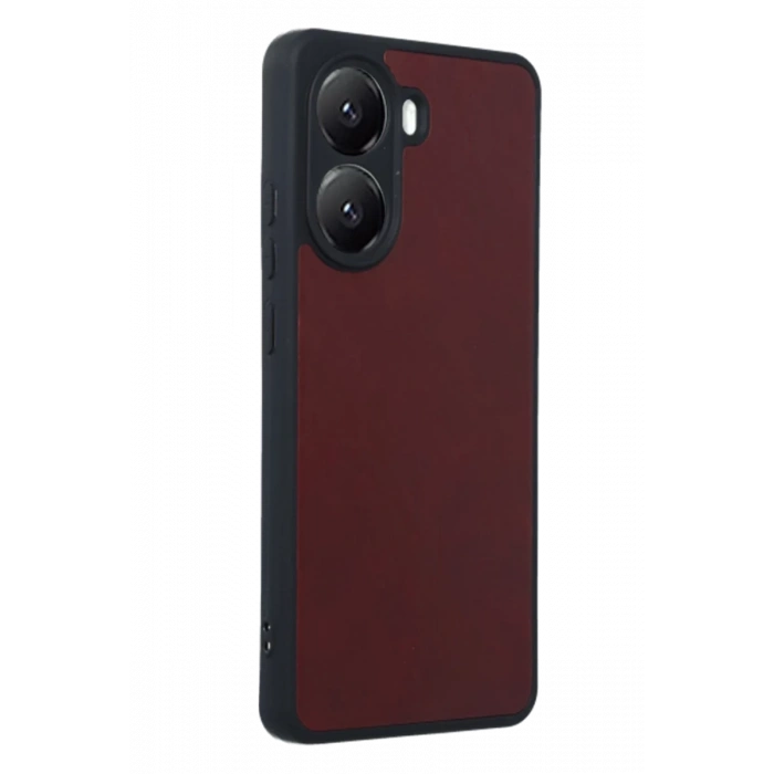 Hubrendy Bez Xiaomi Poco X7 Pro Kılıf Aras Deri Kapak - Bordo