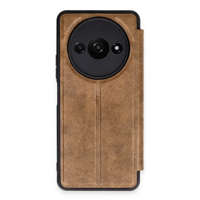 Hubrendy Bez Xiaomi Redmi A3 4G Kılıf Flip Cover - Taba