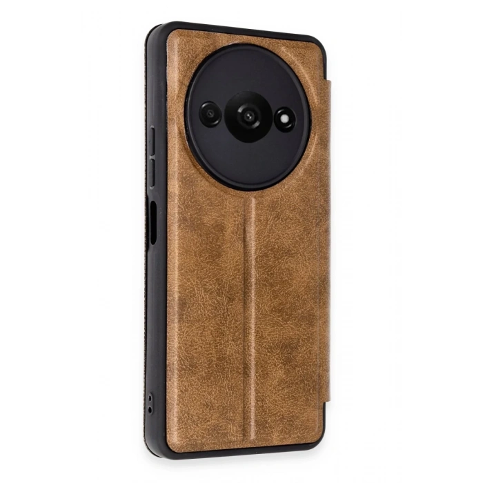 Hubrendy Bez Xiaomi Redmi A3 4G Kılıf Flip Cover - Taba