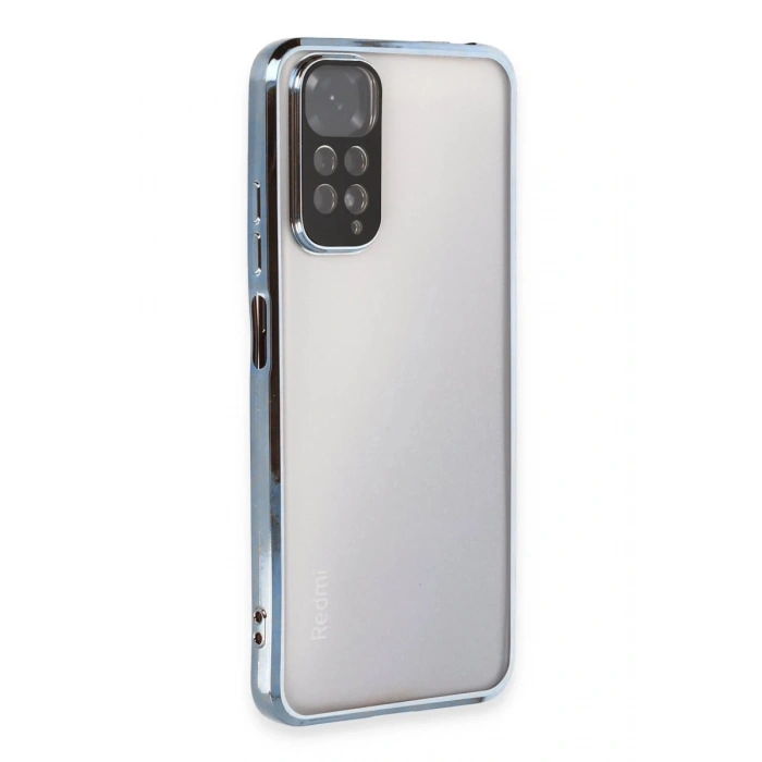Hubrendy Bez Xiaomi Redmi Note 11 Kılıf Lensli Silikon - Açık Mavi