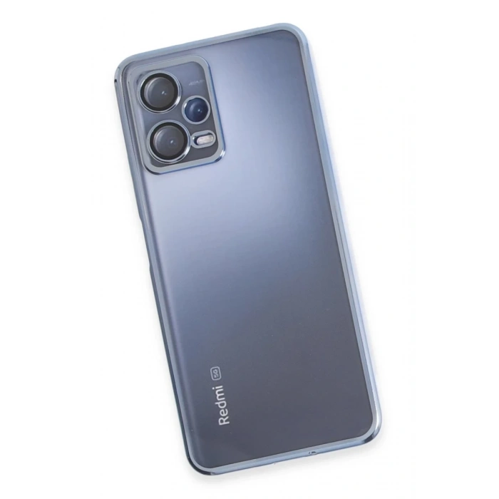 Hubrendy Bez Xiaomi Redmi Note 12 5G Kılıf Lensli Silikon - Açık Mavi