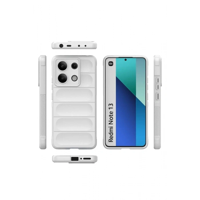 Hubrendy Bez Xiaomi Redmi Note 13 4G Kılıf Optimum Silikon - Krem