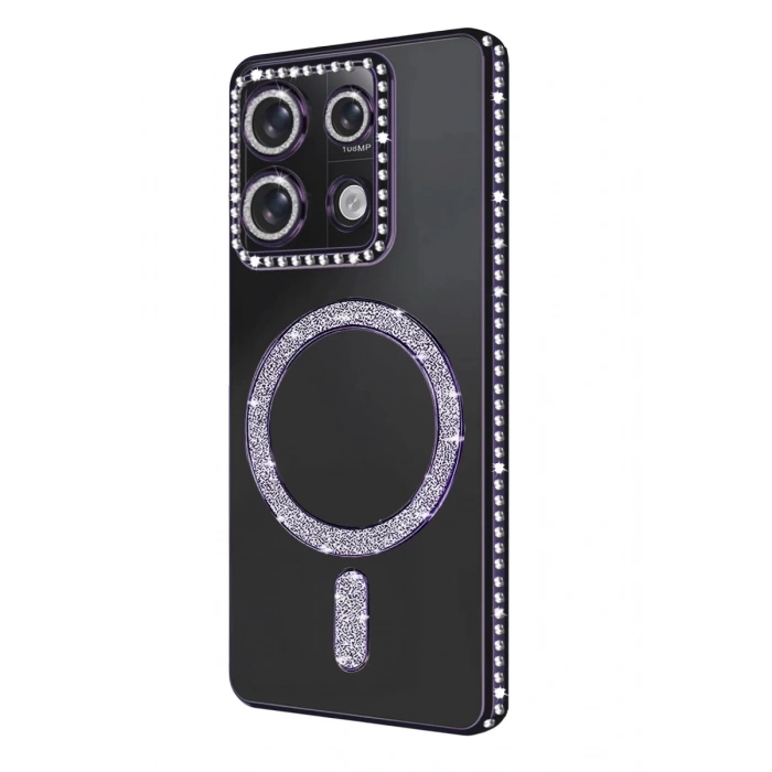 Hubrendy Bez Xiaomi Redmi Note 13 Pro 4G Joke Simli Magneticsafe Kılıf - Derin Mor
