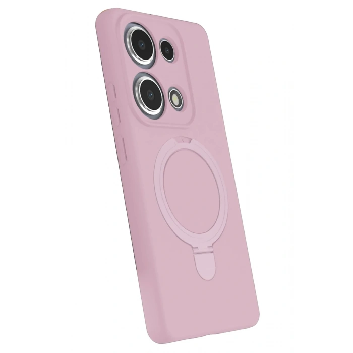 Hubrendy Bez Xiaomi Redmi Note 13 Pro 4G Regal Magsafe Standlı Kapak - Açık Pembe