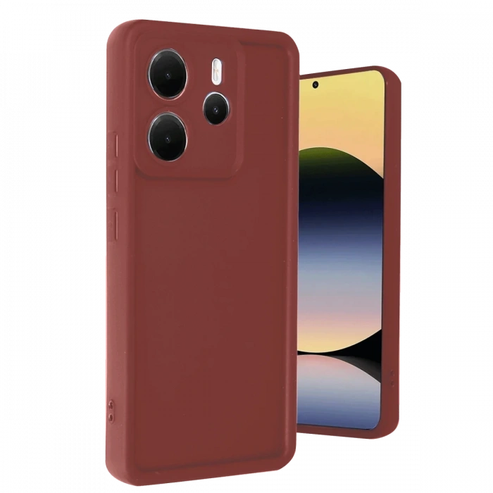 Hubrendy Bez Xiaomi Redmi Note 14 4G Kılıf Viera Silikon - Bordo