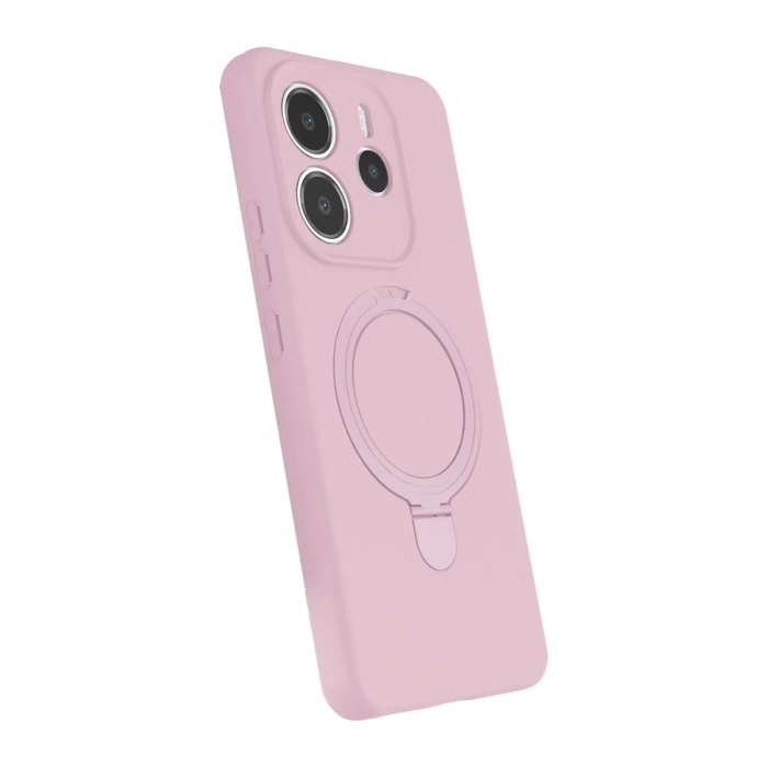 Hubrendy Bez Xiaomi Redmi Note 14 4G Regal Magsafe Standlı Kapak - Açık Pembe