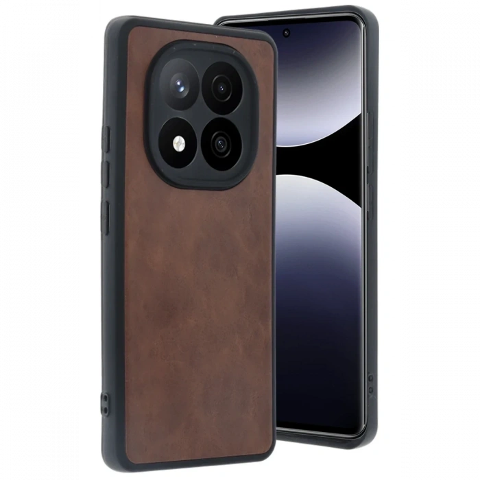 Hubrendy Bez Xiaomi Redmi Note 14 Pro 4G Kılıf Aras Deri Kapak - Taba