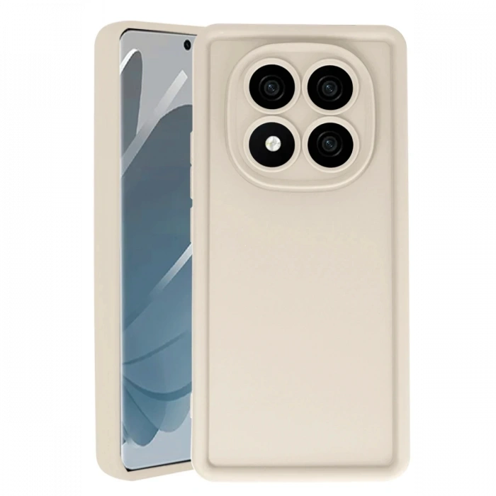 Hubrendy Bez Xiaomi Redmi Note 14 Pro 5G Kılıf Viera Silikon - Krem