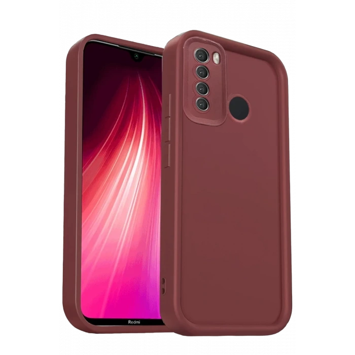 Hubrendy Bez Xiaomi Redmi Note 8 Kılıf Viera Silikon - Bordo