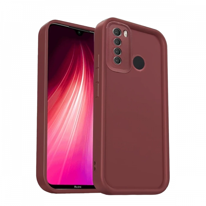 Hubrendy Bez Xiaomi Redmi Note 8 Kılıf Viera Silikon - Bordo