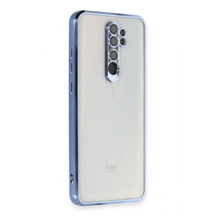 Hubrendy Bez Xiaomi Redmi Note 8 Pro Kılıf Lensli Silikon - Açık Mavi