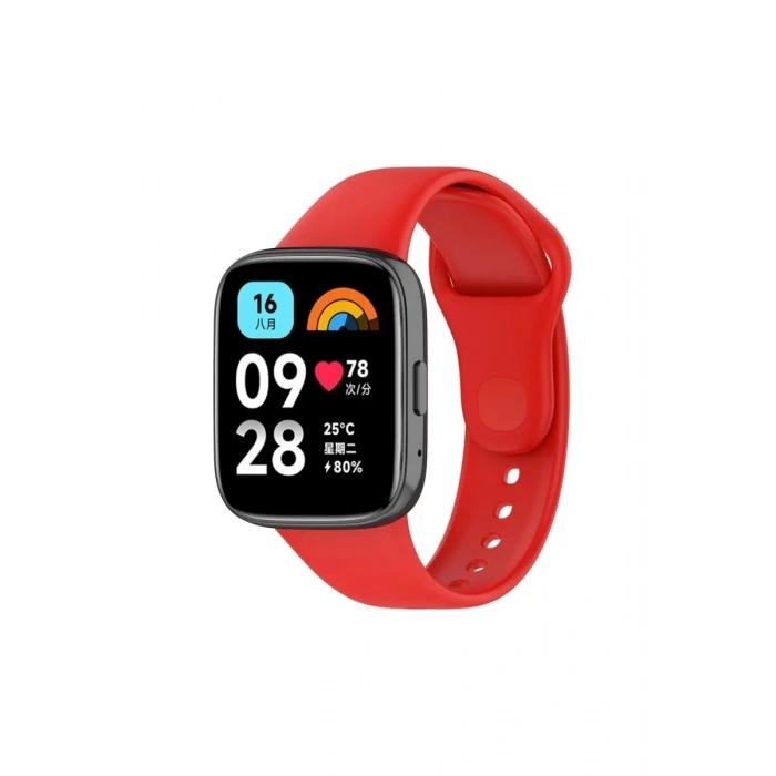 Hubrendy Bez Xiaomi Redmi Watch 3 Active Klasik Kordon - Kırmızı
