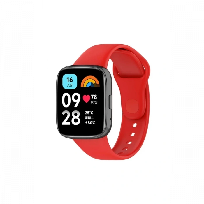 Hubrendy Bez Xiaomi Redmi Watch 3 Active Klasik Kordon - Kırmızı