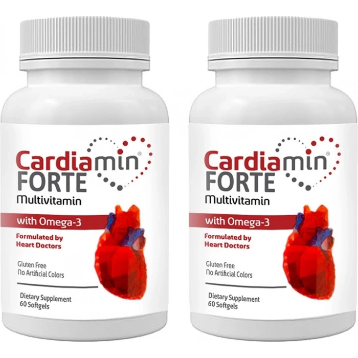Hubrendy Bez Cardiamin Forte: 2 Adet Multivitaminli OMEGA3LÜ 60 Soft Jel Kapsüllü Formül