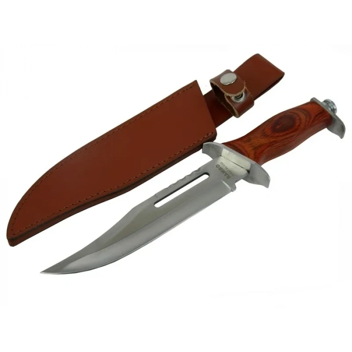 Hubrendy ÇER 111 Rambo Bıçağı 32 Cm - Ahşap Metal Saplı, Perçinli