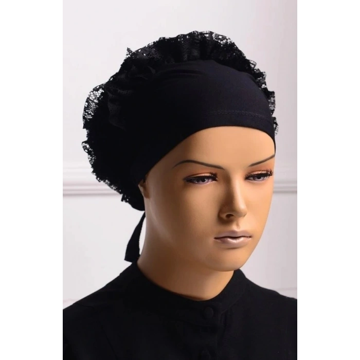 Hubrendy ÇER Bone - Dikişli Fırfırlı Bone Bandana