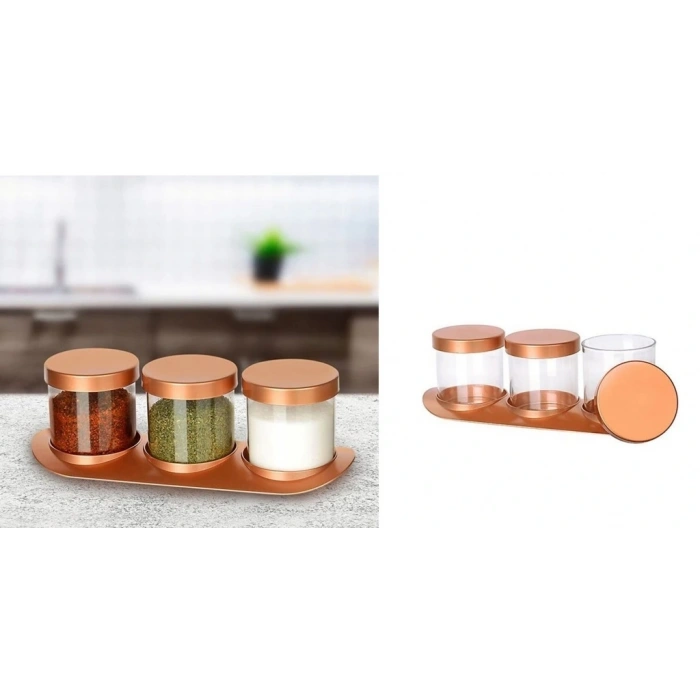 Hubrendy ÇER Bronz Baharat Seti Lüx 3lü Set