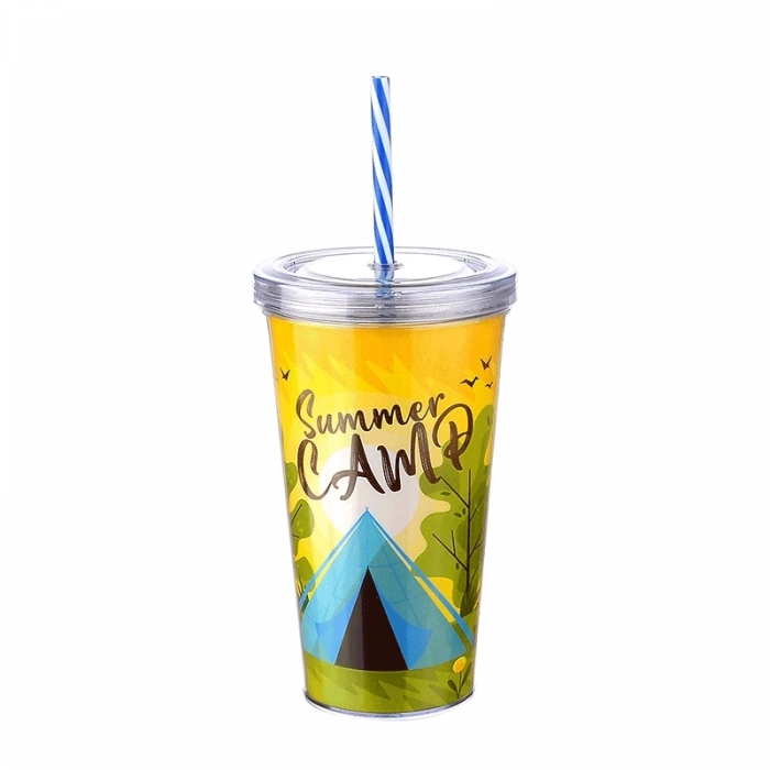 Hubrendy ÇER Cool Lime Bardağı - Limeshake Bardak 600 Ml