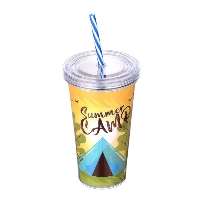 Hubrendy ÇER Cool Lime Bardağı - Limeshake Bardak 600 Ml
