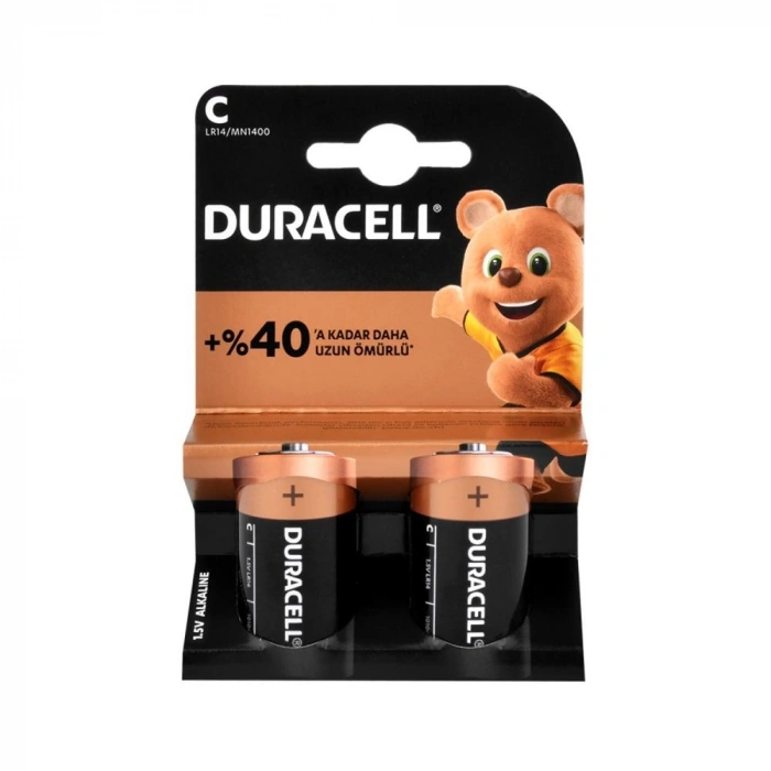 Hubrendy ÇER Duracell Alkalin  Orta Boy C Pil 2li