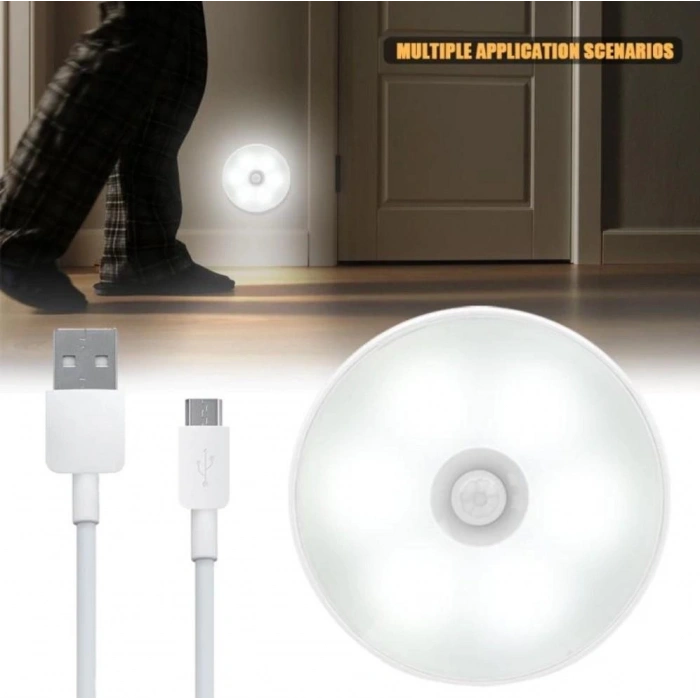 Hubrendy ÇER Hareket Sensörlü Usb Şarjlı Led Işık Lamba