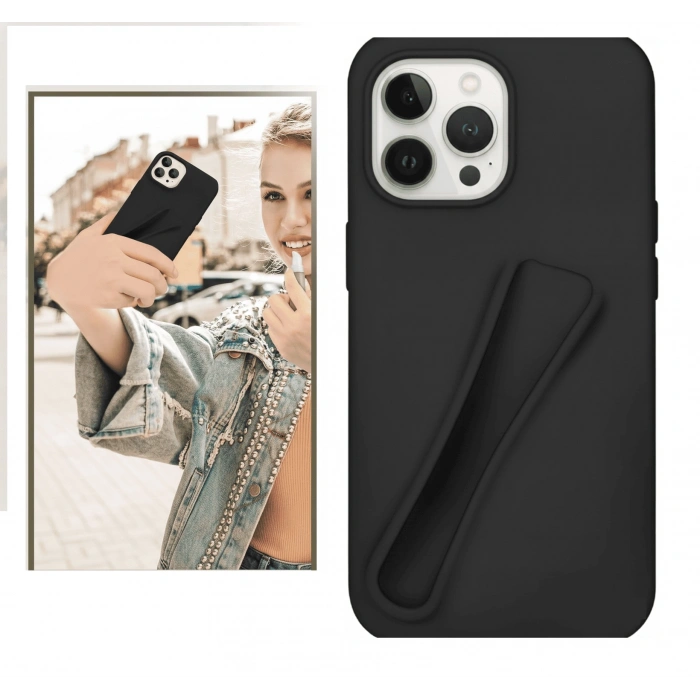 Hubrendy ÇER İphone 16 Pro Max Lip Gloss Kılıf Siyah