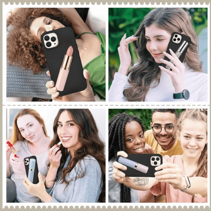 Hubrendy ÇER İphone 16 Pro Max Lip Gloss Kılıf Siyah