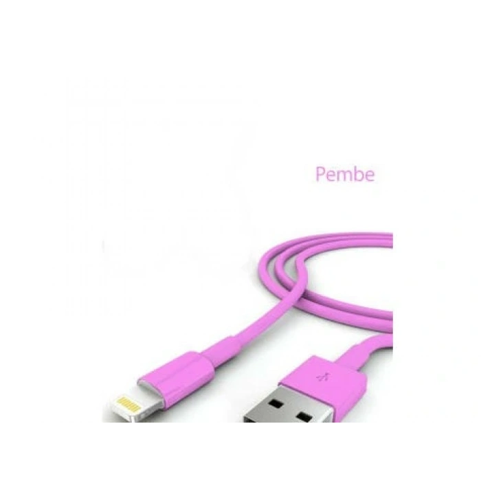 Hubrendy ÇER İphone Şarj Data Kablosu - Pembe