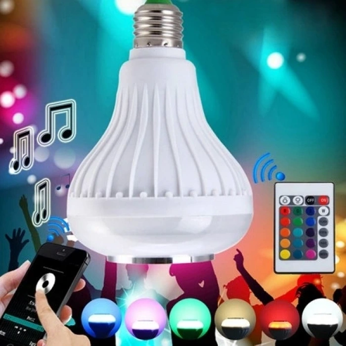 Hubrendy ÇER Kumandalı Bluetooth Disco Ampul Rgb