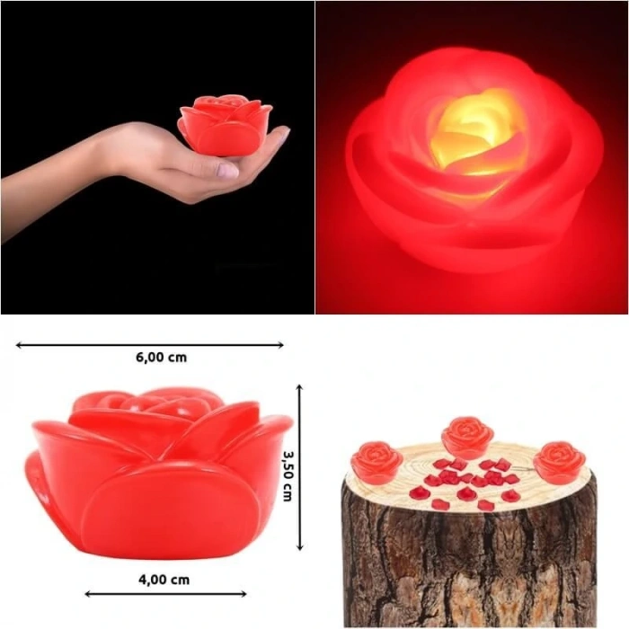Hubrendy ÇER Led Işıklı Gül Romantik Gül