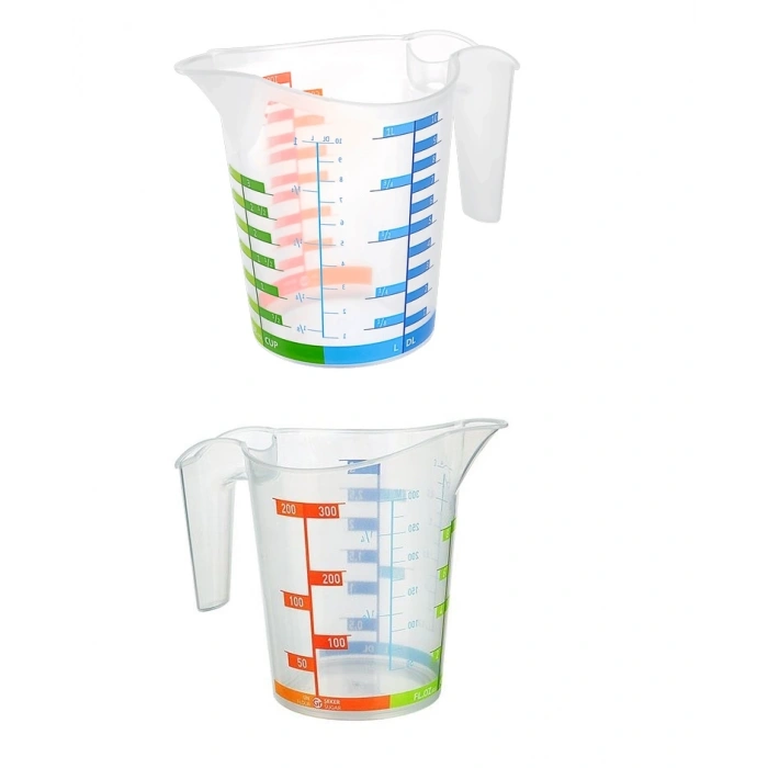 Hubrendy ÇER Ölçü Kabı Dereceli Renkli 1000 Ml + 300 Ml Set