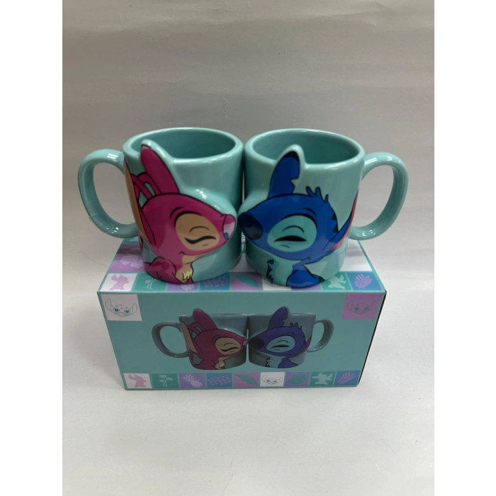 Hubrendy ÇER Öpüşen Stitch 2li Kupa Bardak