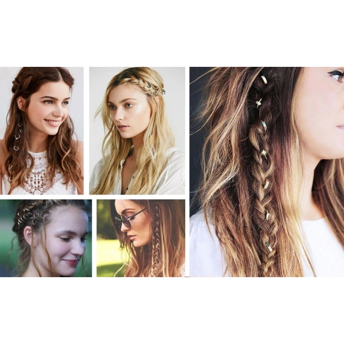 Hubrendy ÇER Saç Piercingi - Saç Yüzüğü - Silver