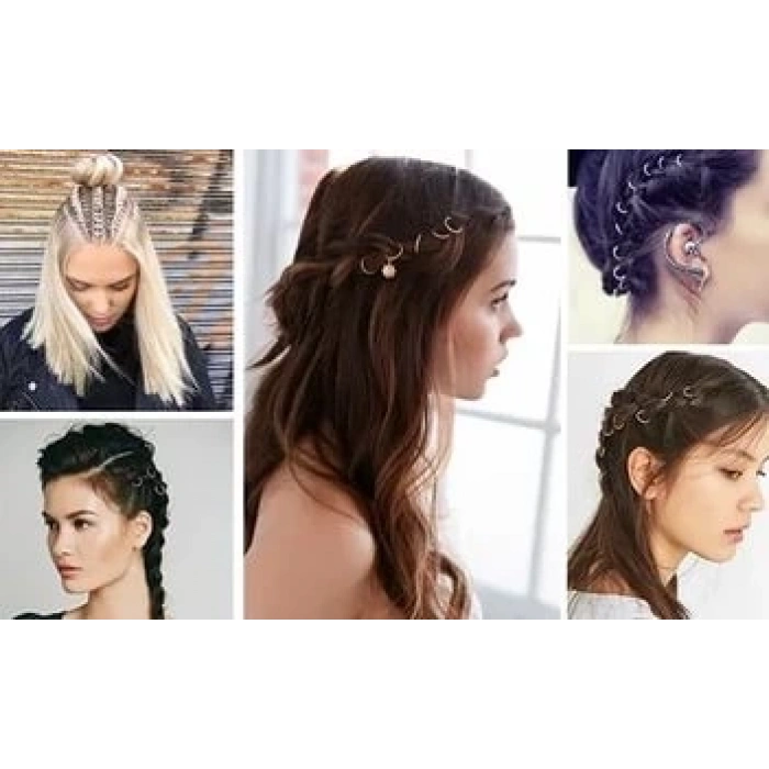 Hubrendy ÇER Saç Piercingi - Saç Yüzüğü - Silver