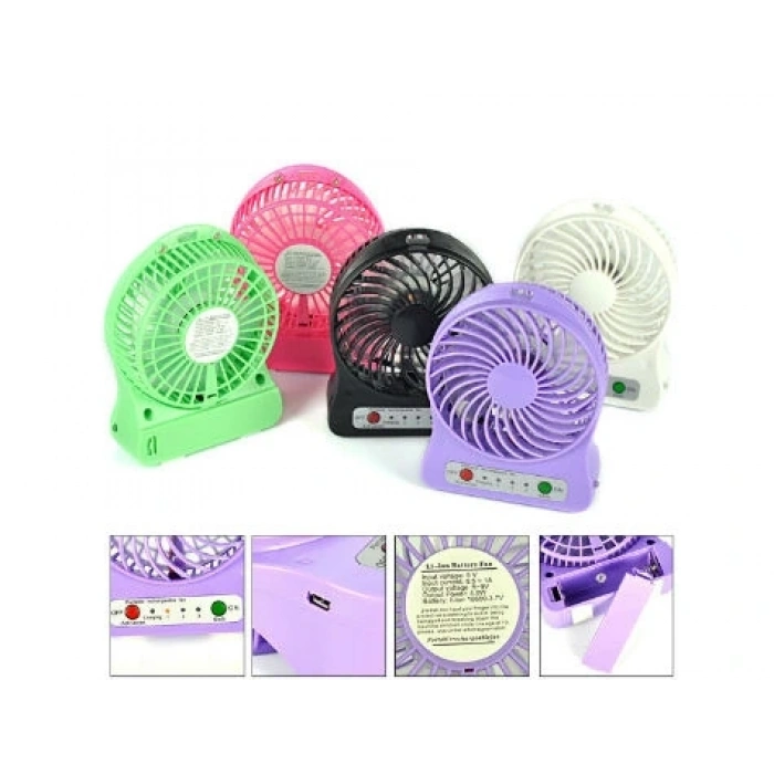Hubrendy ÇER Şarjlı Taşınabilir Mini Fan - Vantilatör