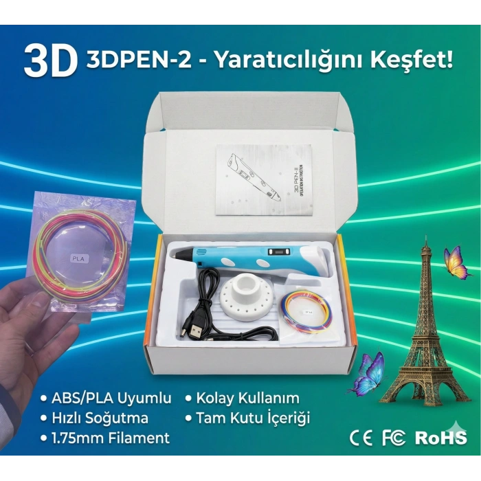 Hubrendy ÇER Üç Boyutlu Yazıcı 3d Kalem Pen Printer