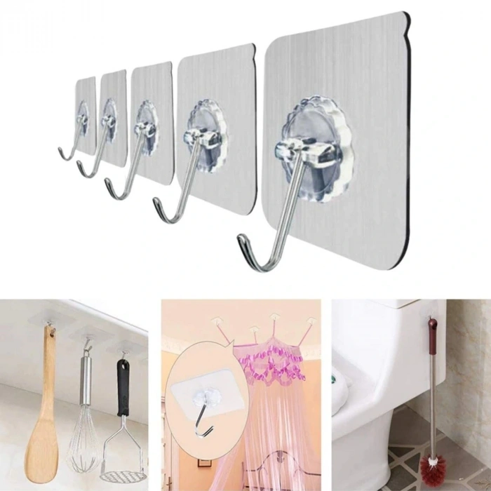 Hubrendy ÇER Ultra Güçlü Yapışkanlı 10lu Şeffaf Askı