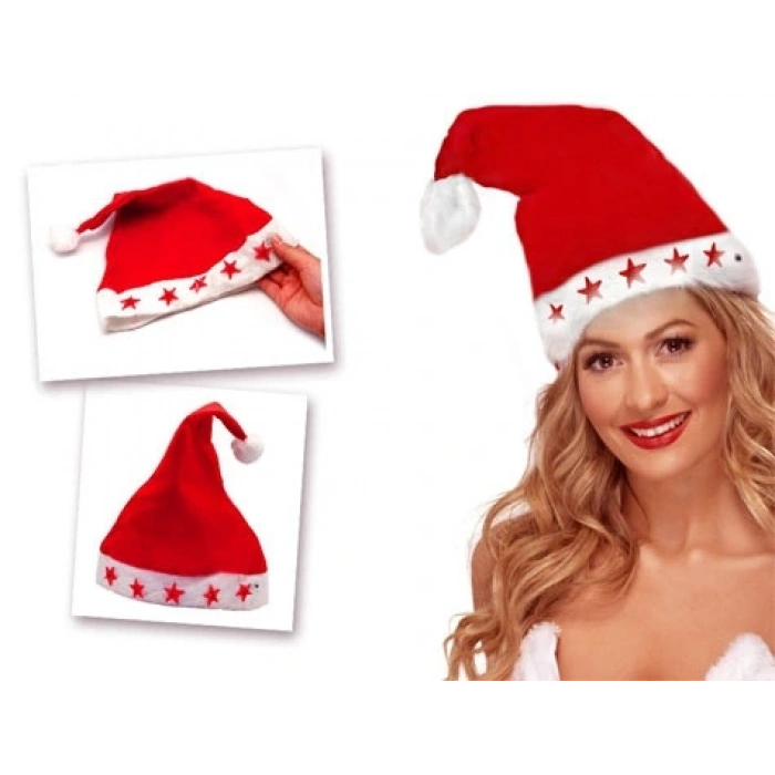 Hubrendy ÇER Yılbaşı Özel Işıklı Noel Baba Şapkası