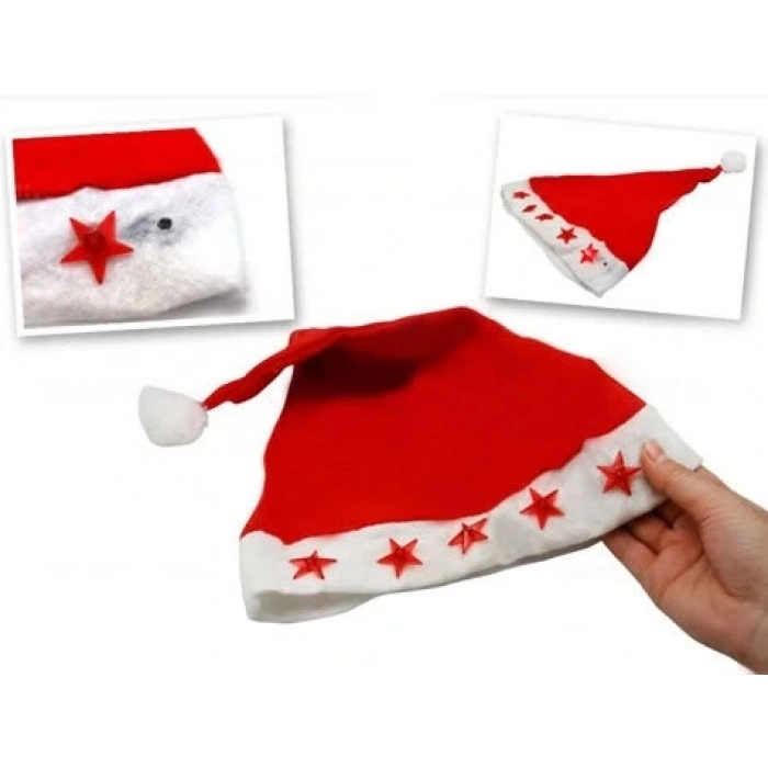 Hubrendy ÇER Yılbaşı Özel Işıklı Noel Baba Şapkası