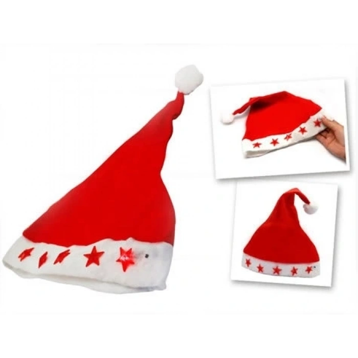 Hubrendy ÇER Yılbaşı Özel Işıklı Noel Baba Şapkası