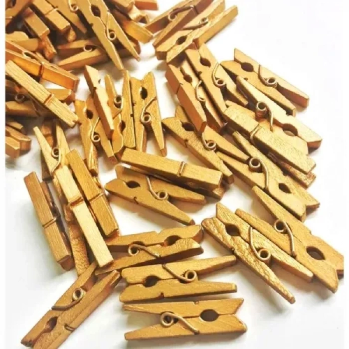 Hubrendy Emin 100lü Gold Ahşap Mandal Seti