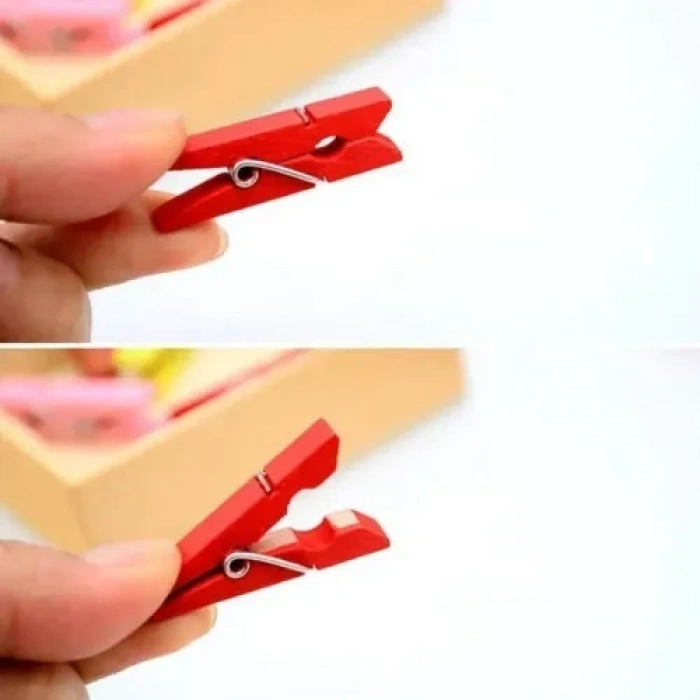 Hubrendy Emin 100lü Renkli Ahşap Mandal Seti 2.5 cm