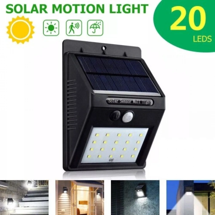 Hubrendy Emin 20 Ledli Hareket Sensörlü Dış Mekan Solar Lamba