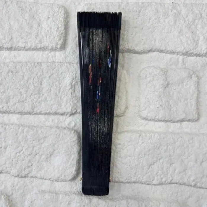 Hubrendy Emin Bambu Çift Taraflı Siyah Yelpaze 12li Paket