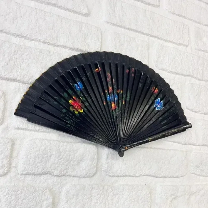 Hubrendy Emin Bambu Çift Taraflı Siyah Yelpaze 12li Paket