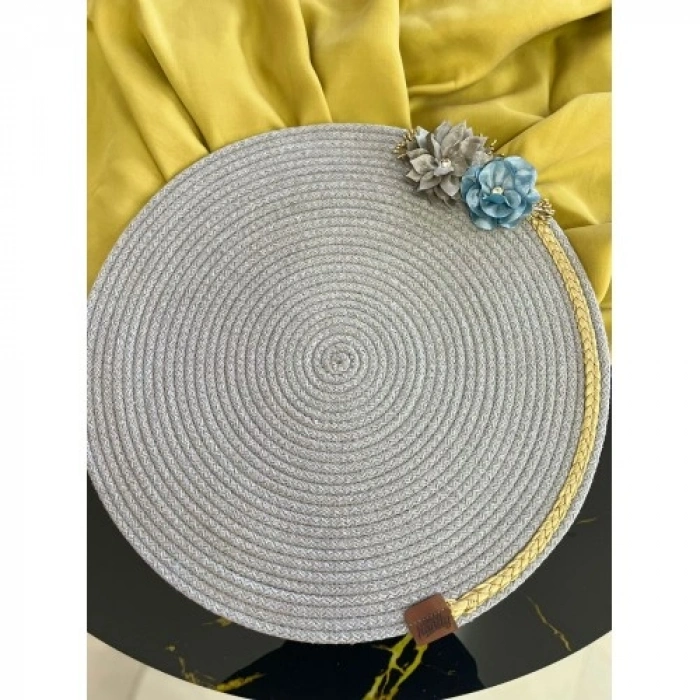 Hubrendy Emin DecoHandy 39cm Çiçekli Jüt Örme Supla Amerikan Servis