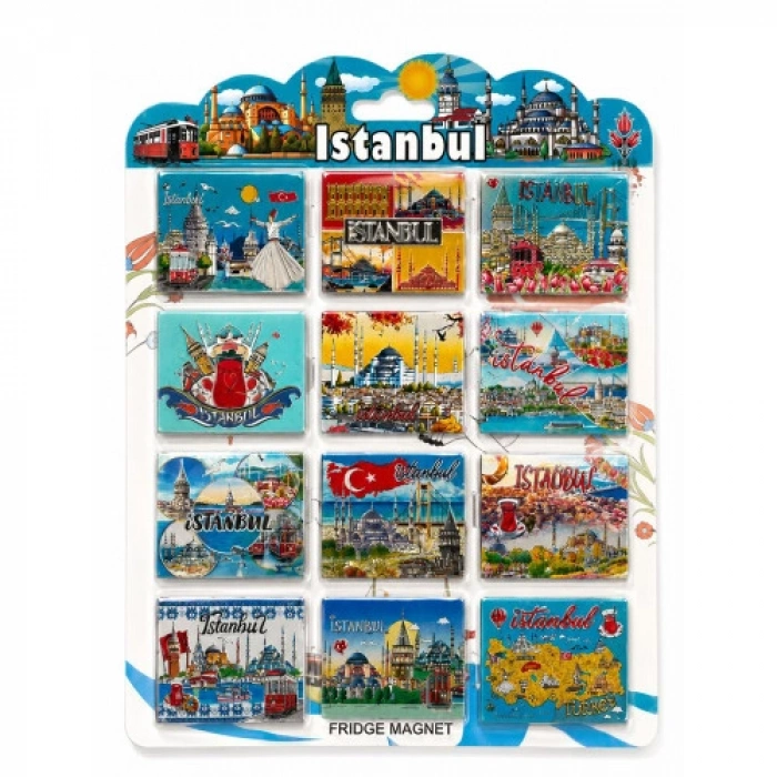Hubrendy Emin İstanbul Temalı Silikon Buzdolapı Süsü Magnet 12Li Set