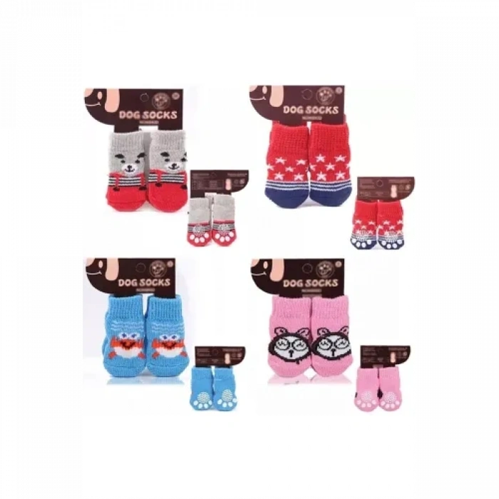 Hubrendy Emin Kedi Köpek Kaydırmaz Örme Çorap