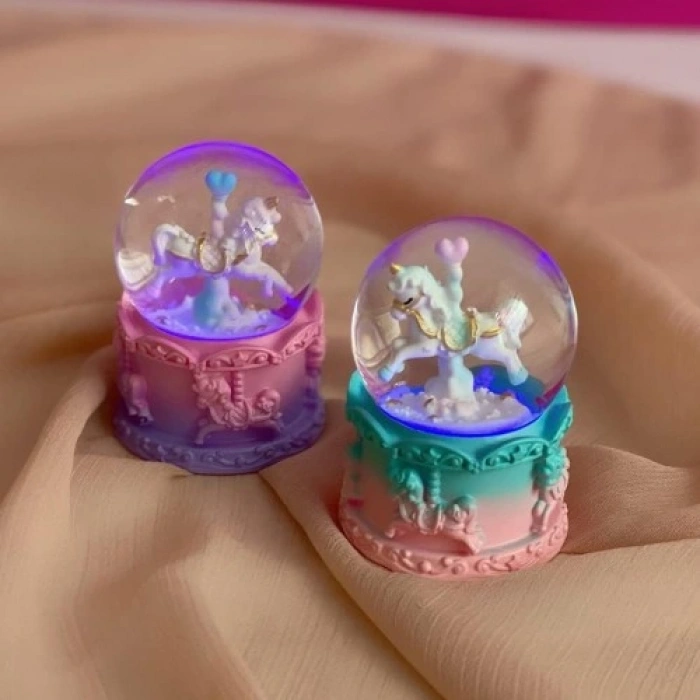 Hubrendy Emin Mini Boy Işıklı Unicorn Kar Küresi