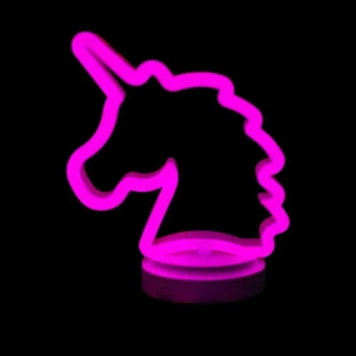 Hubrendy Emin Neon Işıklı Unicorn Masa Gece Lambası